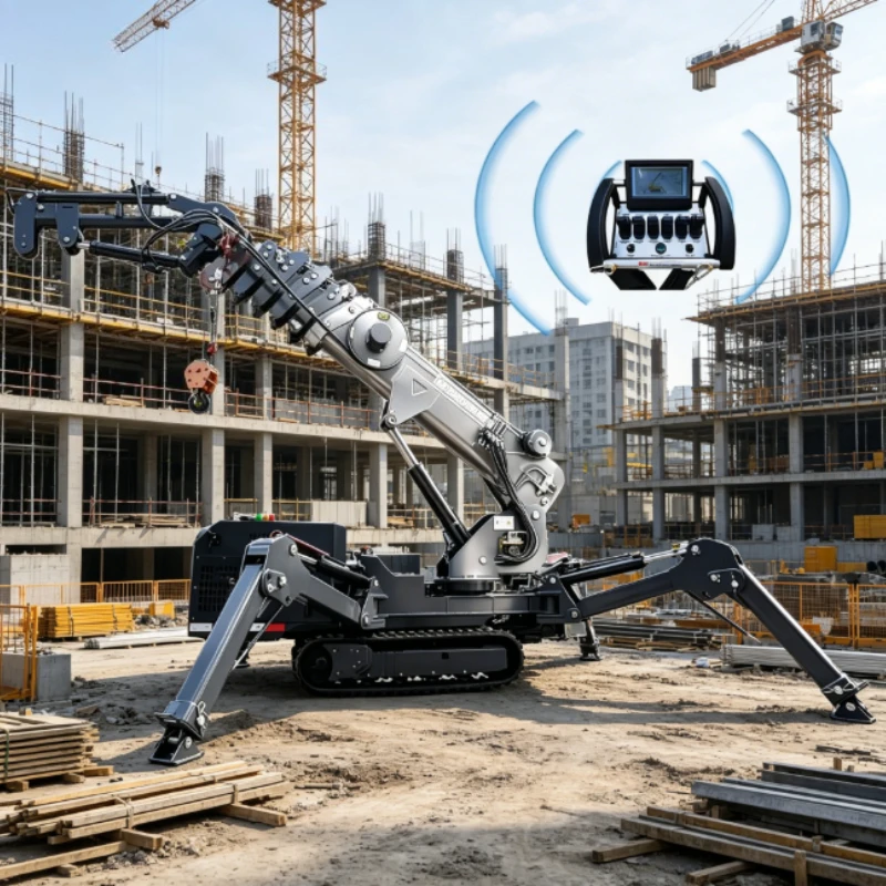 Customized Spider Crane Diesel Engine 3 5 10t Foldable Mini Self-Propelled Crawler Crane With Remote Control