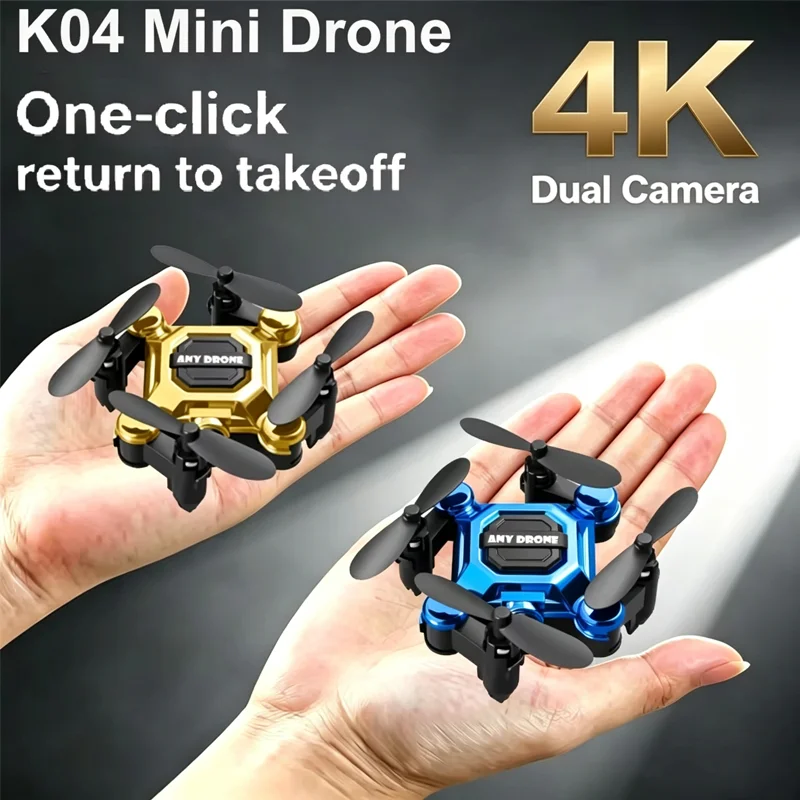 K04 Mini Foldable Drone Remote Control Micro Aircraft Quadcopter 4K HD Aerial Photography Pro Stunt Drone Toy Small Perfect Gift