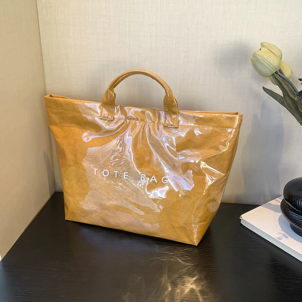 

PVC Tote Bag Large Capacity Travel Shopping Bag Y2K Satchel Purse for Women Work Shopping Travel