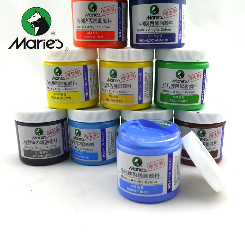 Marie's-Tinta acrílica impermeável, especial enlatada para pintura de parede, arte, 100ml