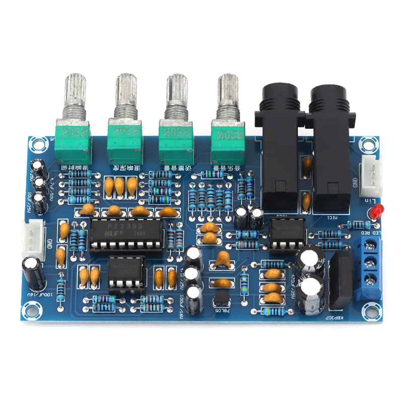 XH-M173 Karaoke Reverb Board PT2399 Microphone Amplifier Dual Mic Echo Delay Module view 6