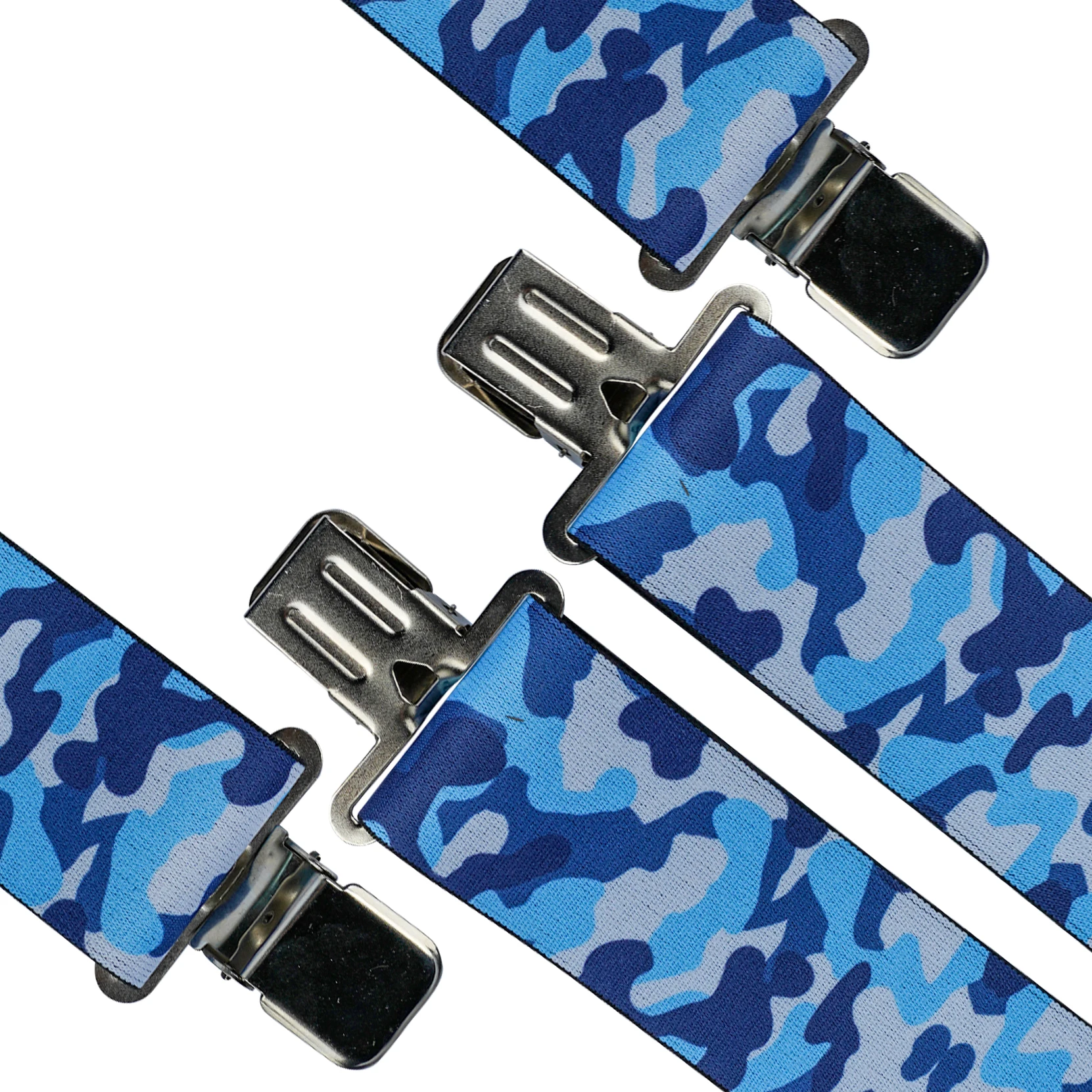 Bretelle da uomo MELOTOUGH bretelle mimetiche larghe 2 pollici completamente elastiche X bretelle posteriori per grandi e alte (Camo blu + Camo verde)