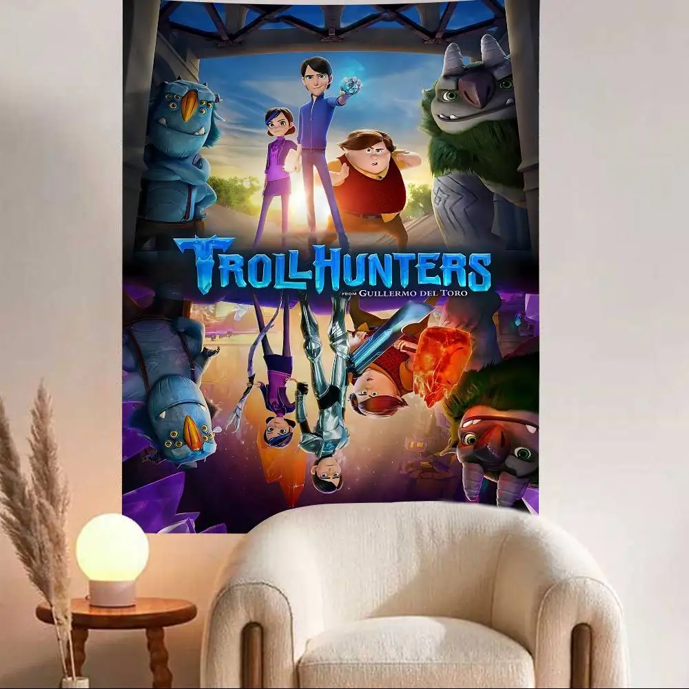 

T-Trollhunters T-Tales Of A-Arcadia Large Wall Tapestry Indian Buddha Wall Decoration Witchcraft Bohemian Hippie Wall Art Decor