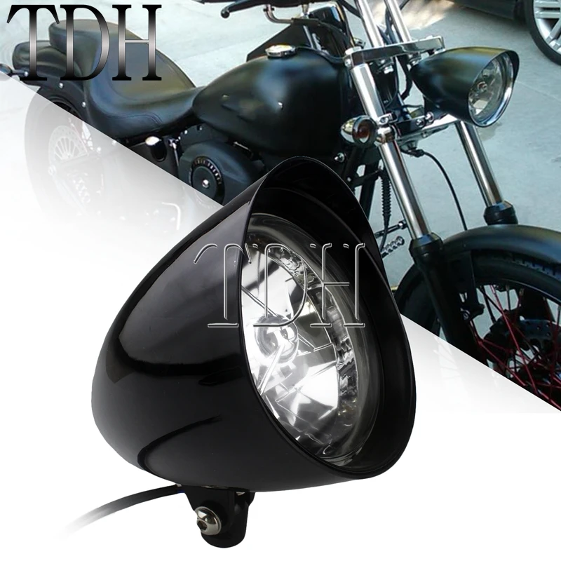 

H4 12V 60/55W Visor Head Lamp Motorbike Bullet Headlight Light Front Lamp DRL Running Light For Harley Cafe Racer Chopper Bobber