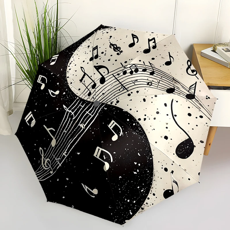 

Music Automatic Folding Umbrella-compact 8-rib Design, Suitable for Outdoor, Daily Use, The Best Gift