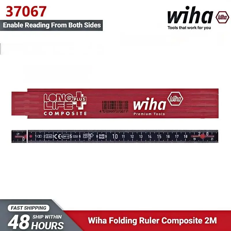 Wiha NO.37067 2M Folding Ruler LongLife Plus Composite 124Grams 10 Segments