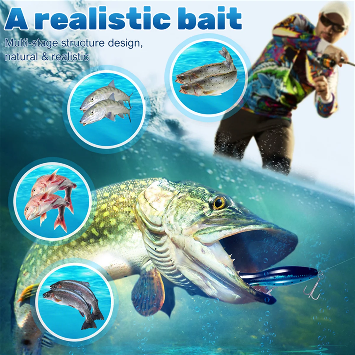 Lo-ok  Fishing Lures - Popper - Catching / Fishing Pack - Sea Fishing - 5 Pieces - 12.5cm and 40 Grams