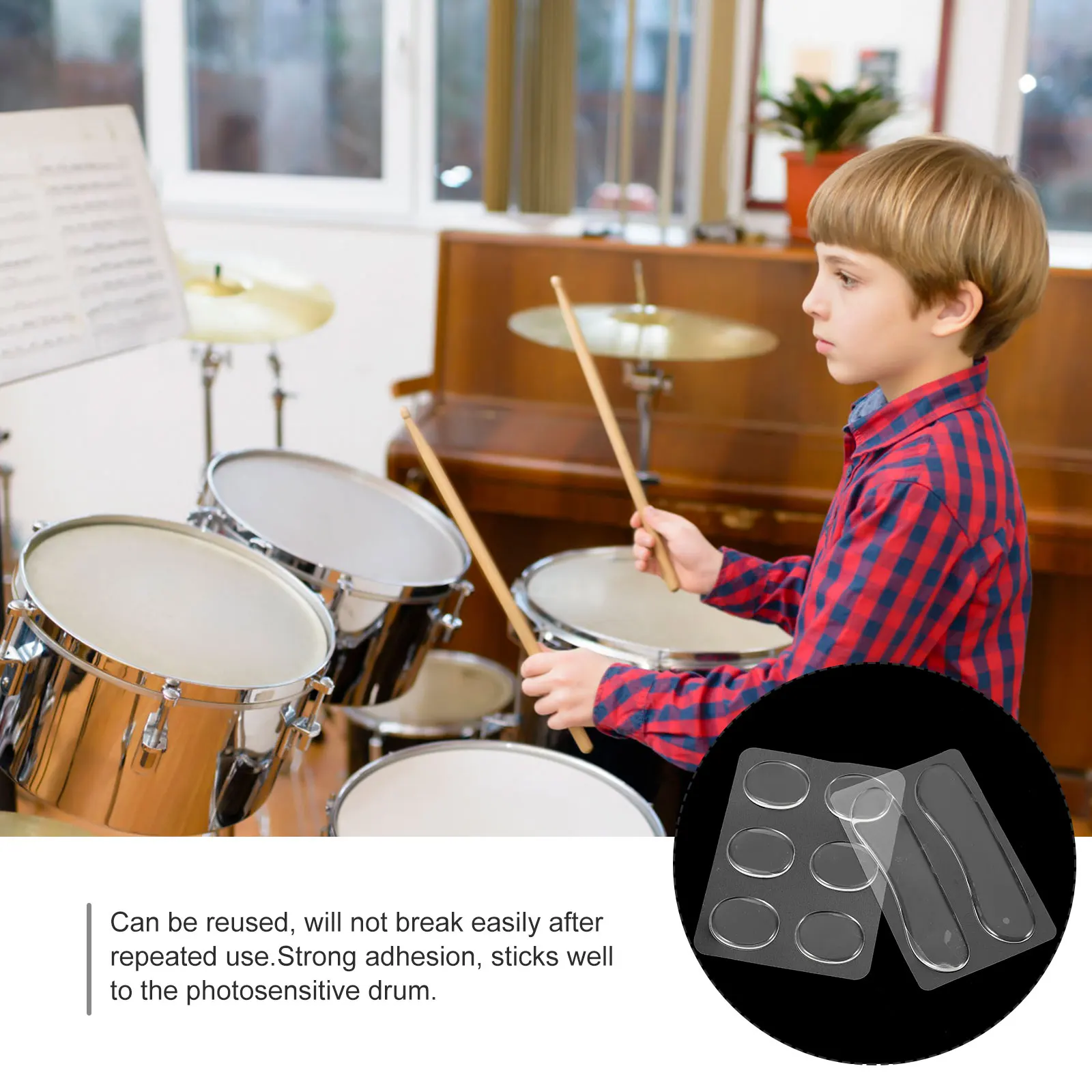 

16 PCS Silent Patch Set Drum Accessories Pad Tuba Mute Accessory Dampening Sound