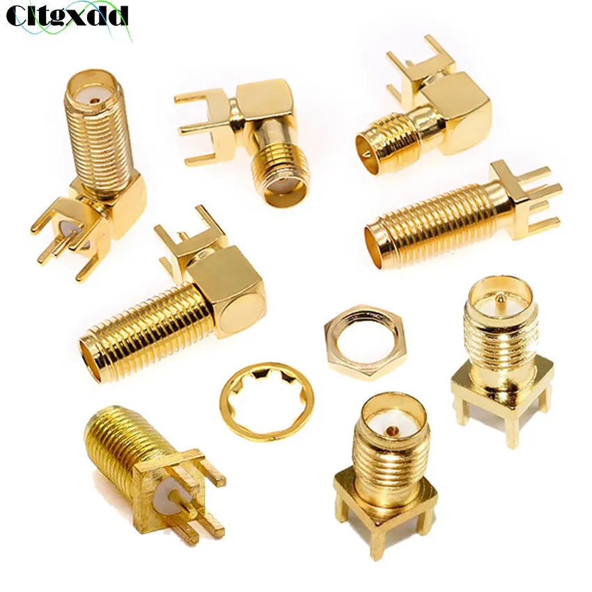

Cltgxdd 1pcs SMA-KE/KWE SMA Female Jack Adapter Solder Edge PCB Mount Antenna Base RF Copper Coaxial Connector Plug Socket