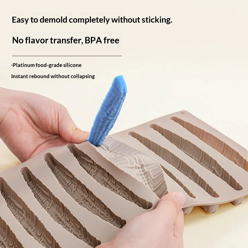 [YU]10-Cell Vanilla Pod Design Silicone Chocolate Mould Food Grade Silicone Cake Mold Kitchen Bakeware Dessert Baking Tools