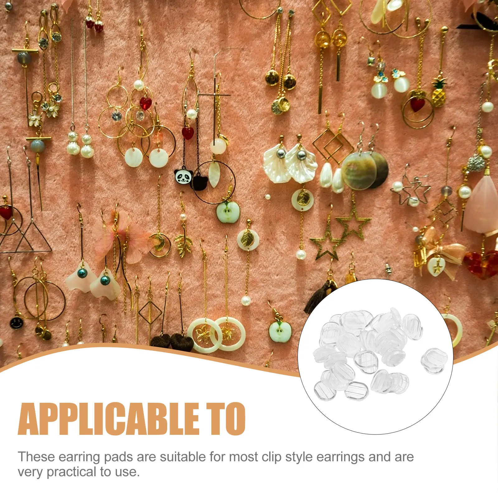 

100 Pcs Ear Clip Accessories Clips Silicone Pads Comfortable Earring Cushions Support Silica Gel Child Safety