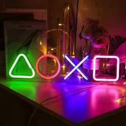 Luz de Ícone Do Jogo Personalizado, Atmosfera Pendurada, Lâmpada Playstation, LED, Iluminação Colorida, Quarto, Bar, Clube, Decoração de Jogador, Parede