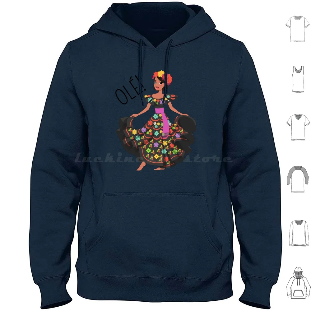 Cute Girl Flamenco Spanish Dancer Hoodies Long Sleeve Flamenco Dance Ole Spain Spanish Dancer Flamenco Dancer