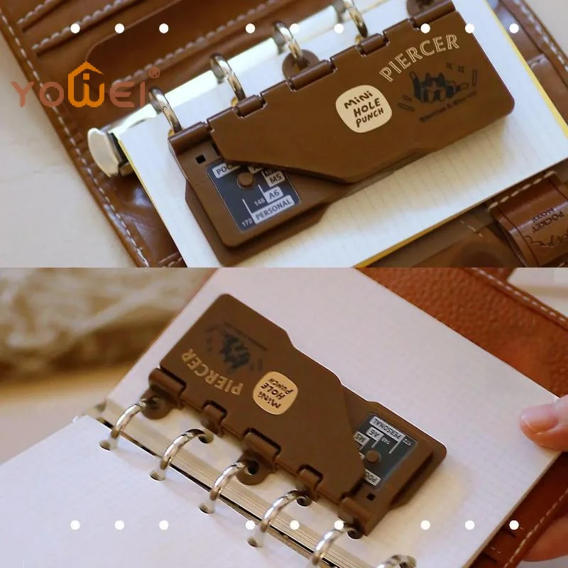 

Latest 1Pcs Loose Leaf Notebook M5/A7 Portable Binder Punching Machine 3-Hole 4mm Card Hole Punch Office Supplies