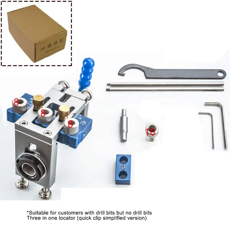 ชุดเจาะรูสามในหนึ่งสำหรับงานไม้ อุปกรณ์ติดตั้งตู้ พร้อมจิ๊กเจาะเดือย ติดตั้งเร็ว แม่นยำ