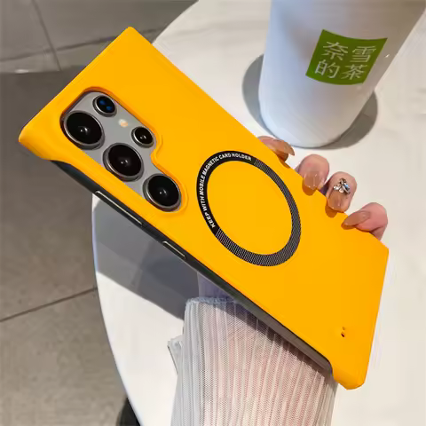 Luxury Ultra Thin Frameless Magnetic For Magsafe Case For Samsung S25 Ultra S22 S23 S24 Plus S21 S20 FE Slim Hard PC Matte Cover