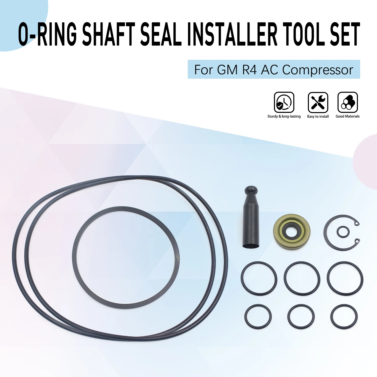 For GM R4 AC Compressor Reseal Kit O-Ring Shaft Seal Installer Tool Set Part Accessories
