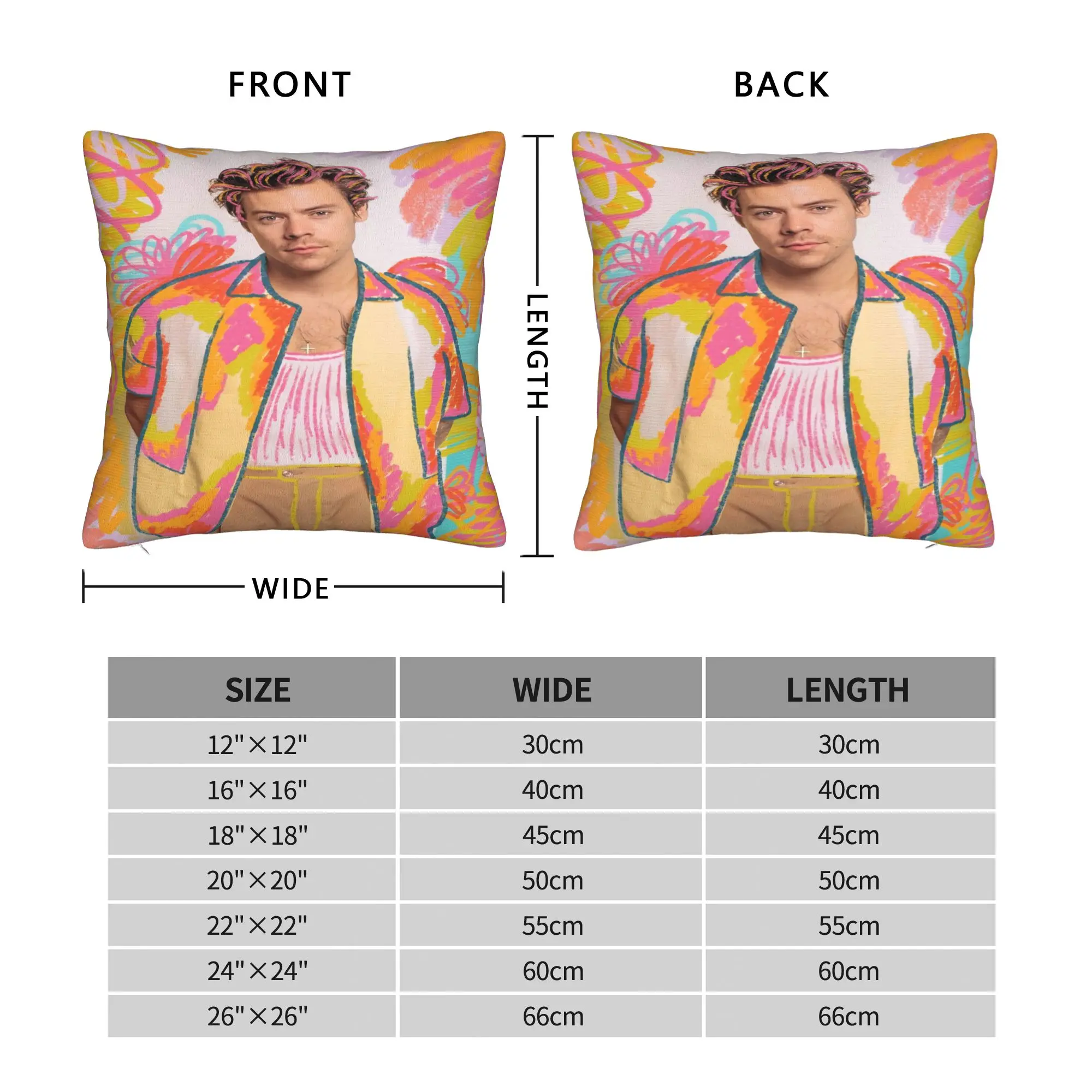 Harrys Styles Tour Kiss All The Time Disco Pillow Case  Design Pillow Cover Retro Trendy Pillowcases For Chair Sofa Home Decor