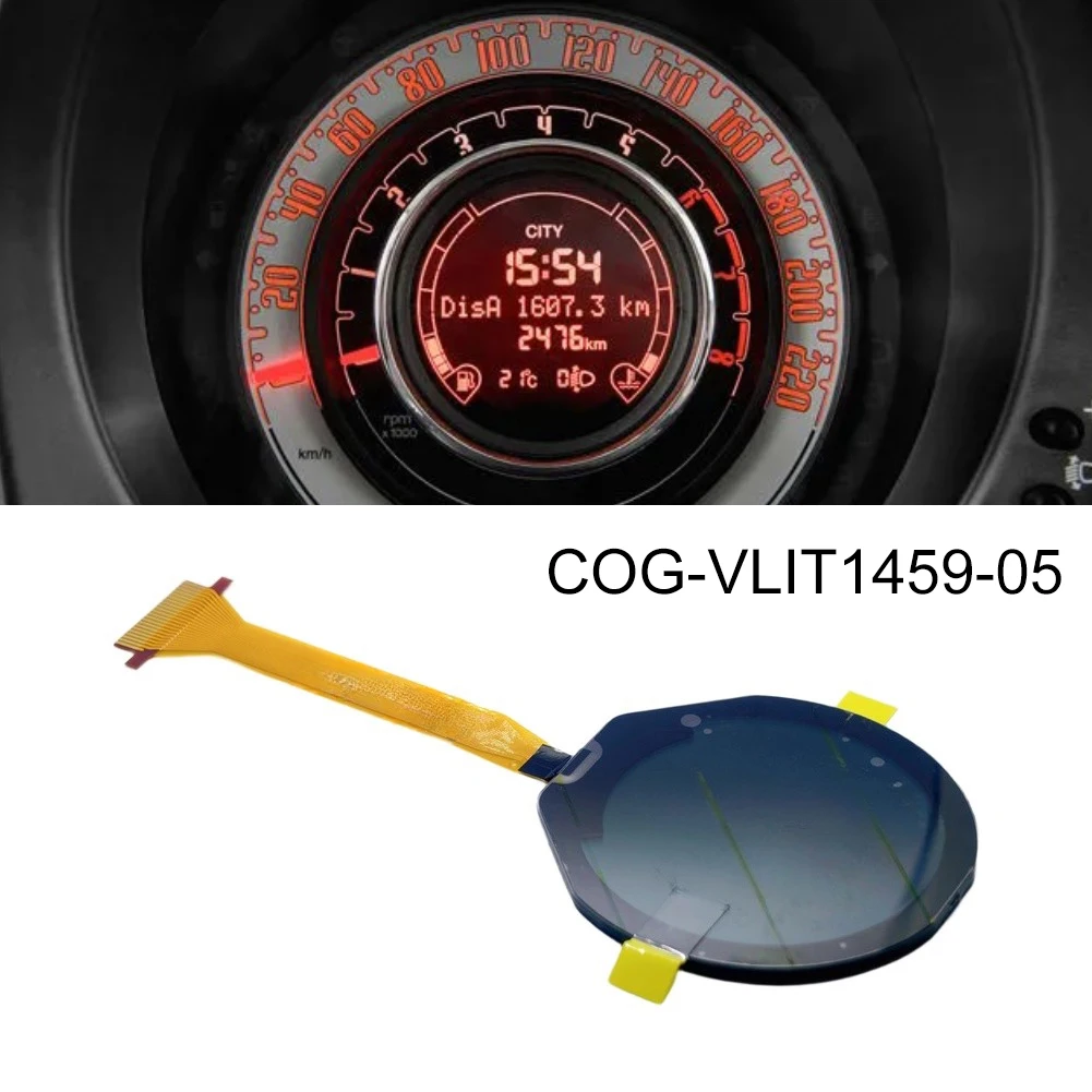 Black Glass OEM Number COG-VLIT1459-05 For Fiat 500 2012-17 LCD Screen Display Dash Speed Instrument Car Accessories