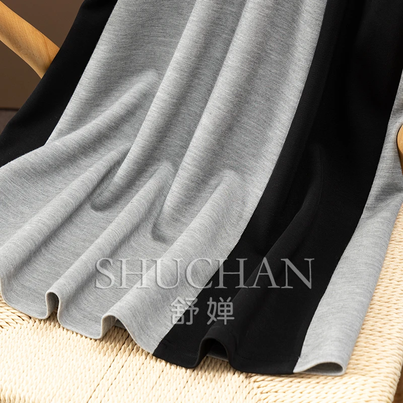 2025 Skinny Hoogwaardige Kleuraanpassing POLO Kraag Korte mouwen T-shirt Jurk Nieuwe Vrouwelijke 7W26 Vestido Feminino