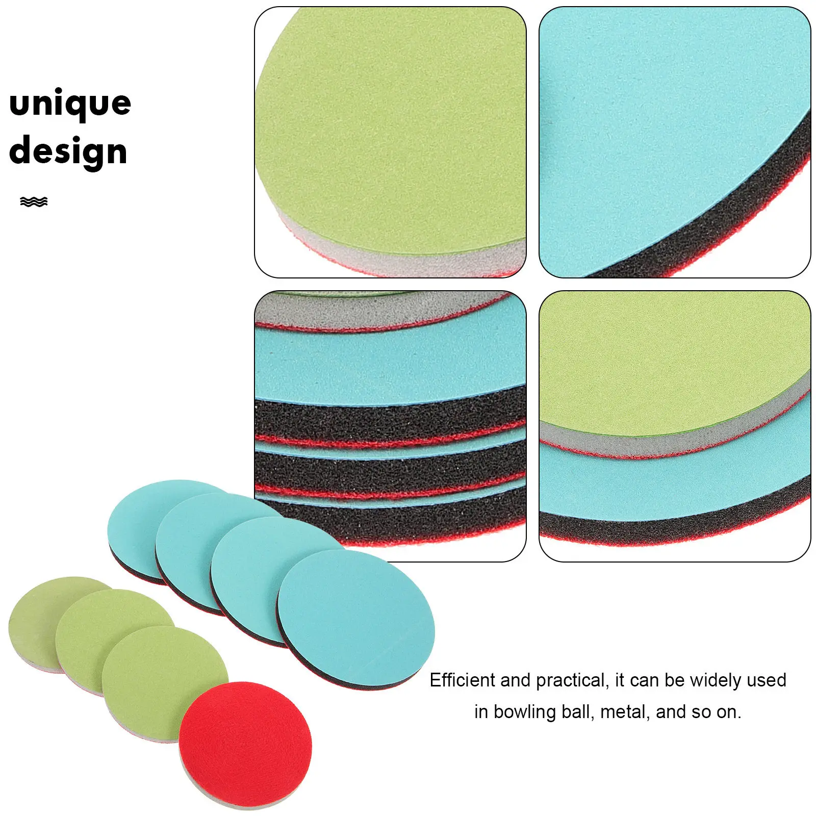 

8pcs Cleaning Sponge Sandpaper For Bowling Ball Polish Multi-Use Portable Pads Reusable Durable Grinding Mat Wear-Resistant