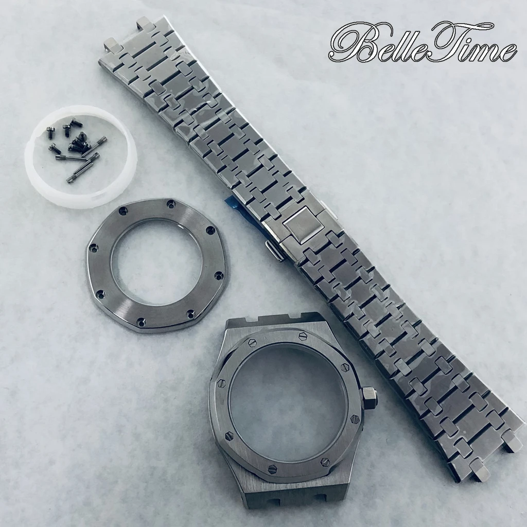 41 مللي متر فضي AP ساعة أجزاء صالح NH34 NH35 NH36 حركة شفافة الظهر الياقوت كريستال AP ساعة حافظة تعديل الملحقات #1