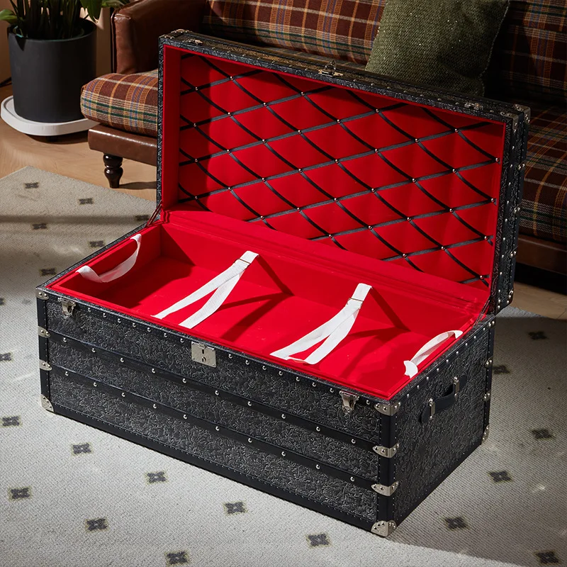 

K black flower coffee table, chest living room, sofa coffee table, household living room storage coffee table