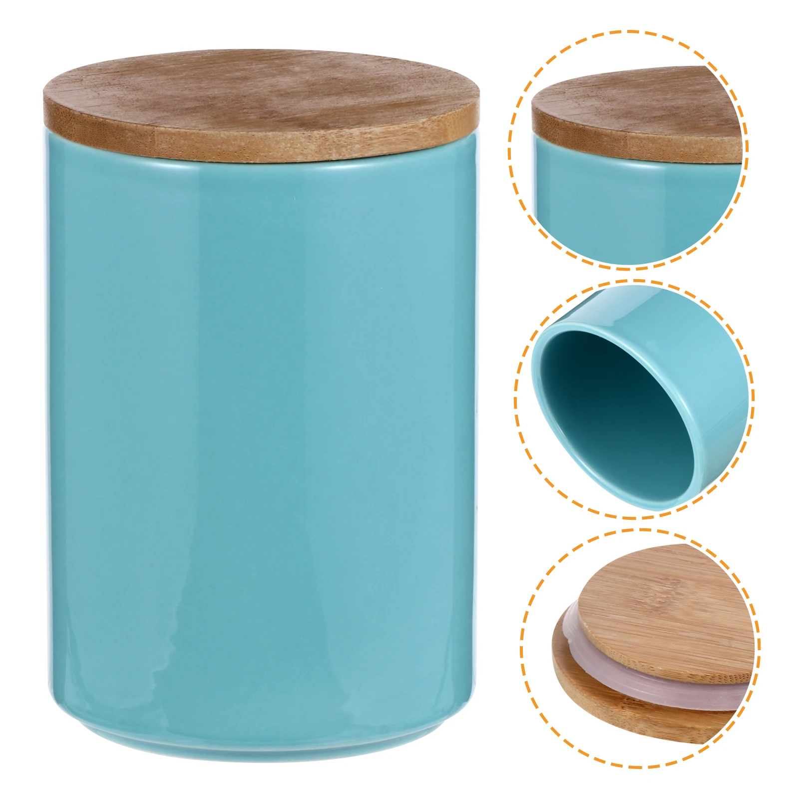 

Moisture-proof Sealed Jars Ceramic Bamboo Long-term Food Fresh Dry Storage Containers Kitchen Utensils Matching Decorative Style