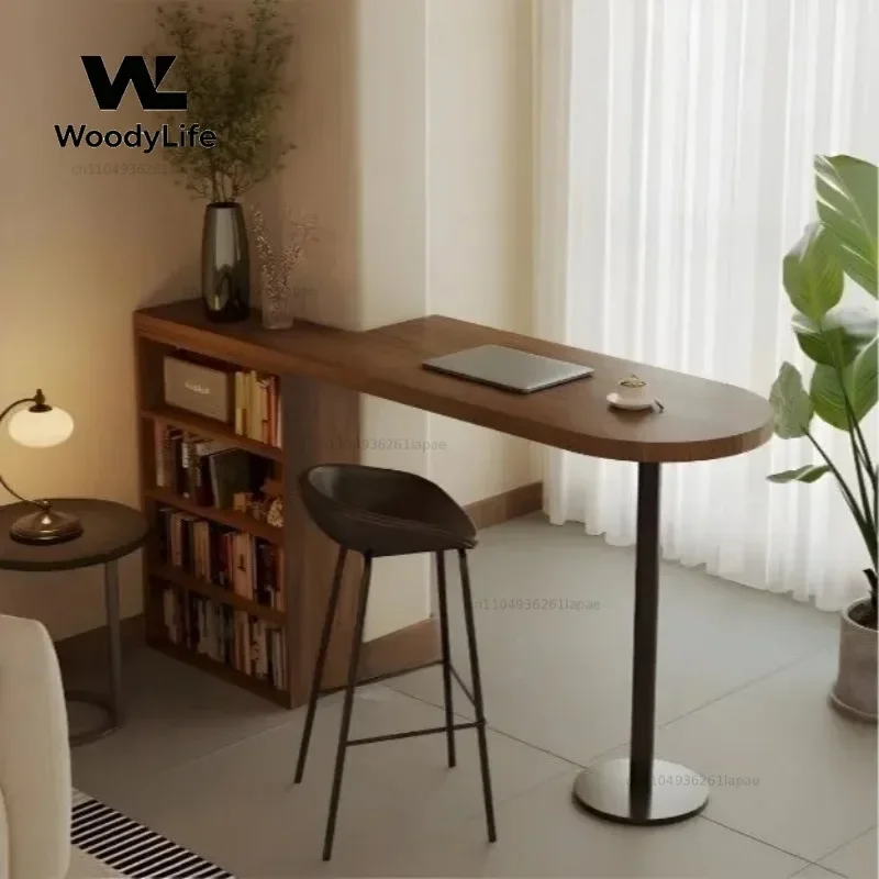Solid Wood Bar Table, Balcony Transformation, Living Room Partition, Long Narrow Table, Log High Table, Coffee Table