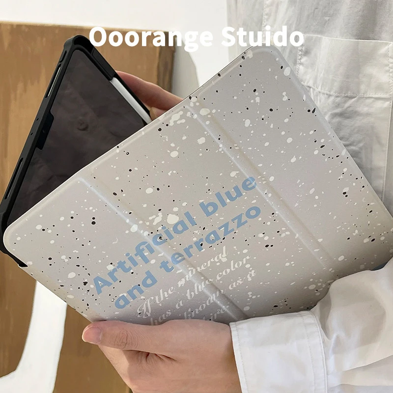 Korean Ins Niche Letter Y2K Tri-Fold Cover For iPad Pro 13 11th M5 M4 12.9 A16 10 8 7 9th 10th Air 11 M2 M3 Mini Tablet Case