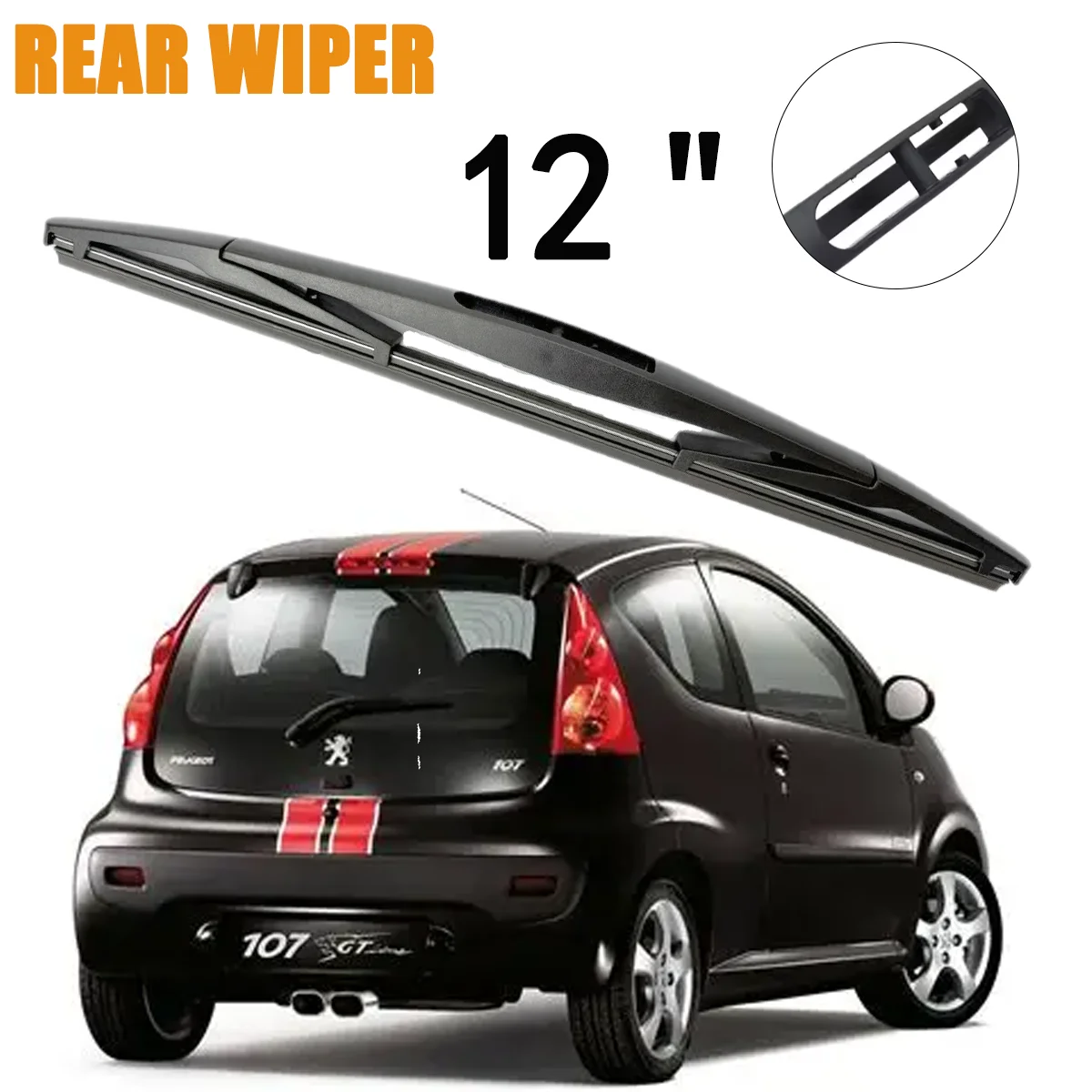 1 Stück Heckscheibenwischerblatt 12 Zoll für Peugeot 107 2005-2014 Windschutzscheibe Heckscheibenwischerblatt Autozubehör