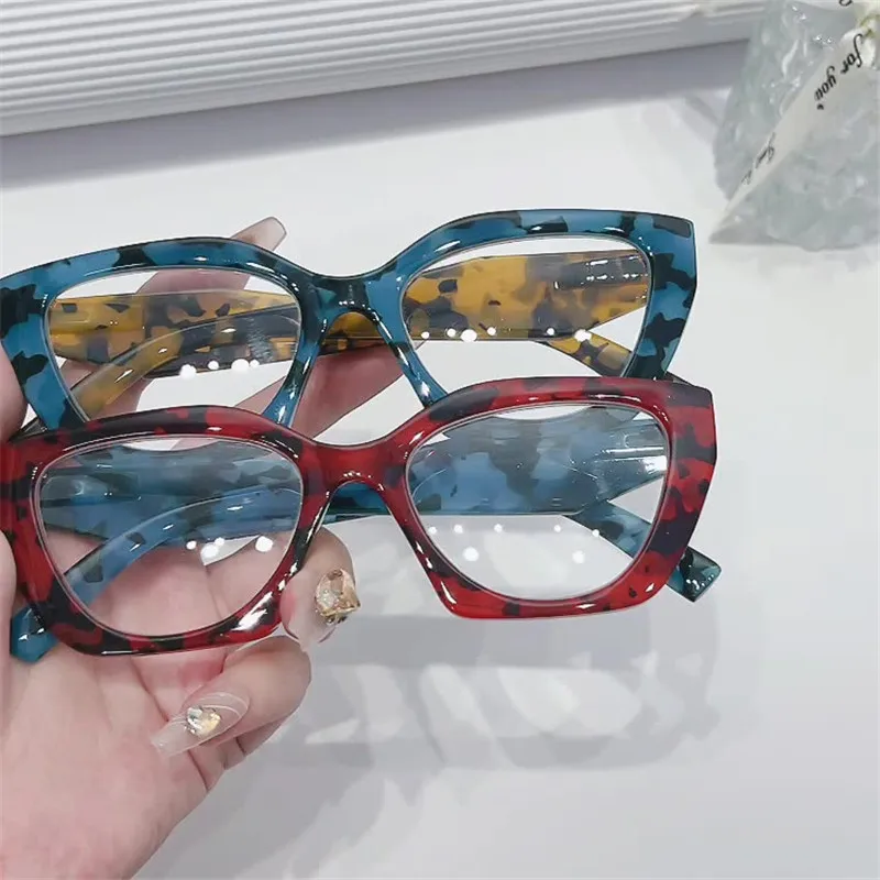 Fashion Cat Eye Women Eyeglass Frame Anti Blue Light Reading Glasses Luxury Design Hyperopia Degrees Eyewear +1.0 +1.5 to +4.0