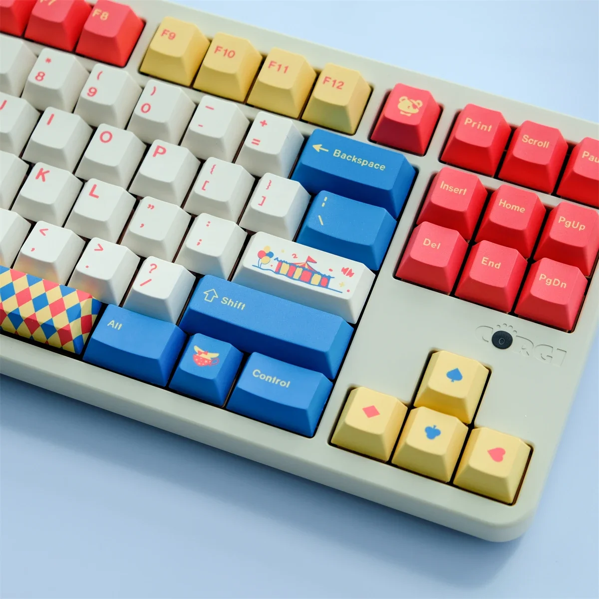 

129 Key PBT Cherry Circus Keycaps Sublimated Mechanical Keyboard Keycap Can Be Customized Anime Key Caps