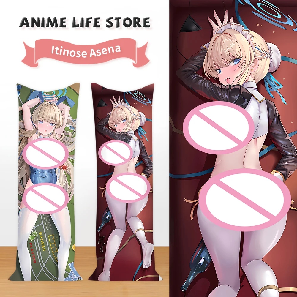 

Blue Archive Itinose Asena Otaku Anime Dakimakura Kawaii Hugging Body Pillowcase 2 Sided Printed Costume Cushion Cover Cosplay
