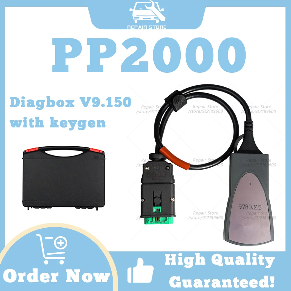 

9780.Z5 Diagnostic tools PP2000 Normal Chip Diagbox V9.150 Softwares A1281 Z Compatible with OBD cables WiFi Read fault codes