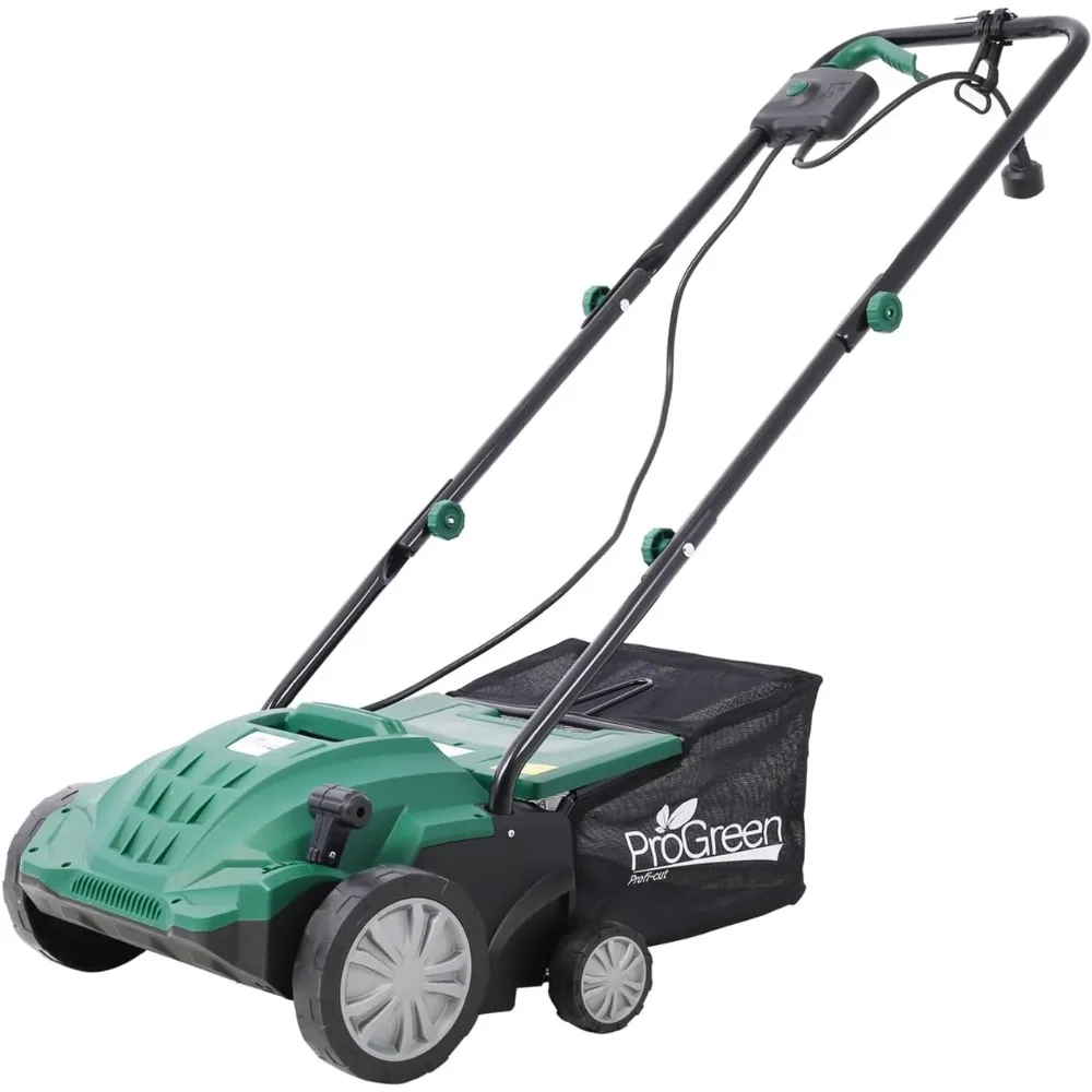 

13-Inch Dethatcher Garden Scarifier Electric Powered,12-Amp 4-Position Depth Adjustment,2 in 1 Walk Behind Thatch Removing Quick