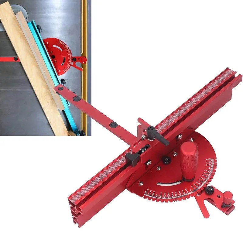 Miter Gauge Aluminum Alloy Handle Benches Table Saw Router Miter Gauge Sawing Assembly Ruler Flexible Locking Woodworking Tools