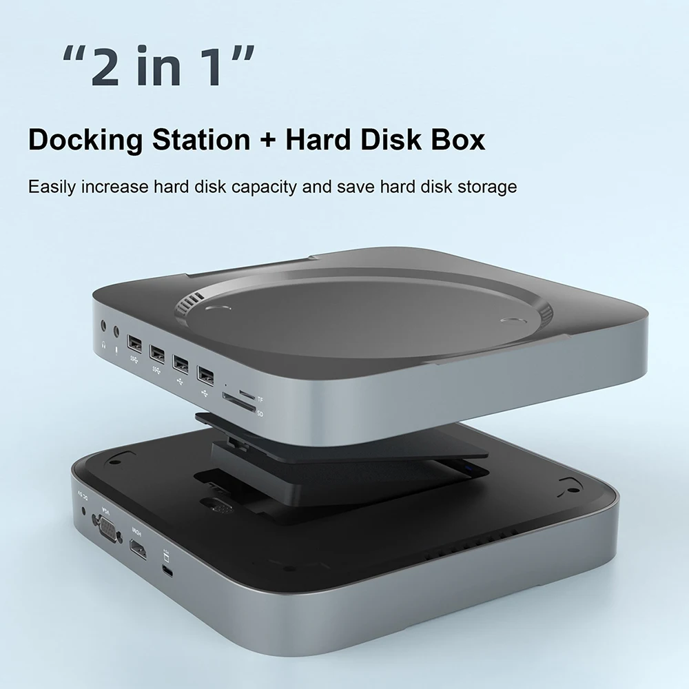 Usb C HDD SSD, penutup Sata Dock kotak Hard Disk stasiun Dok Hub Mini Hdmi untuk Mac Laptop PC Apple kantor tampilan komputer