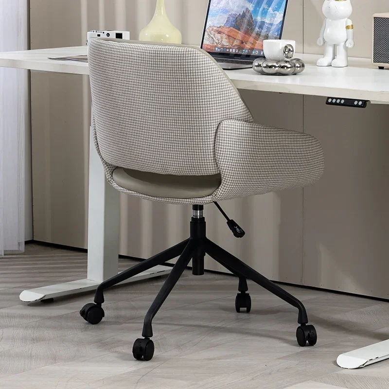 Chaise de salle à manger blanche en cuir avancé, bureau, maison, roulettes rotatives pour étudiants, meubles de Pc de Gamer inclinables individuels