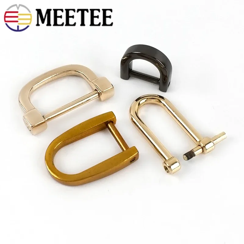 5pcs Meetee Detachable Screw D Buckle U Ring Metal Bag Chain Adjuster Hanger Hook Clasp Handle Connector DIY Handbag Accessories