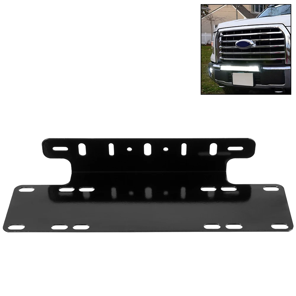 Universal Number Plate Holder LED Bar Working Light Front Bumper License Plate Light Bracket Car Licence Mount Mount