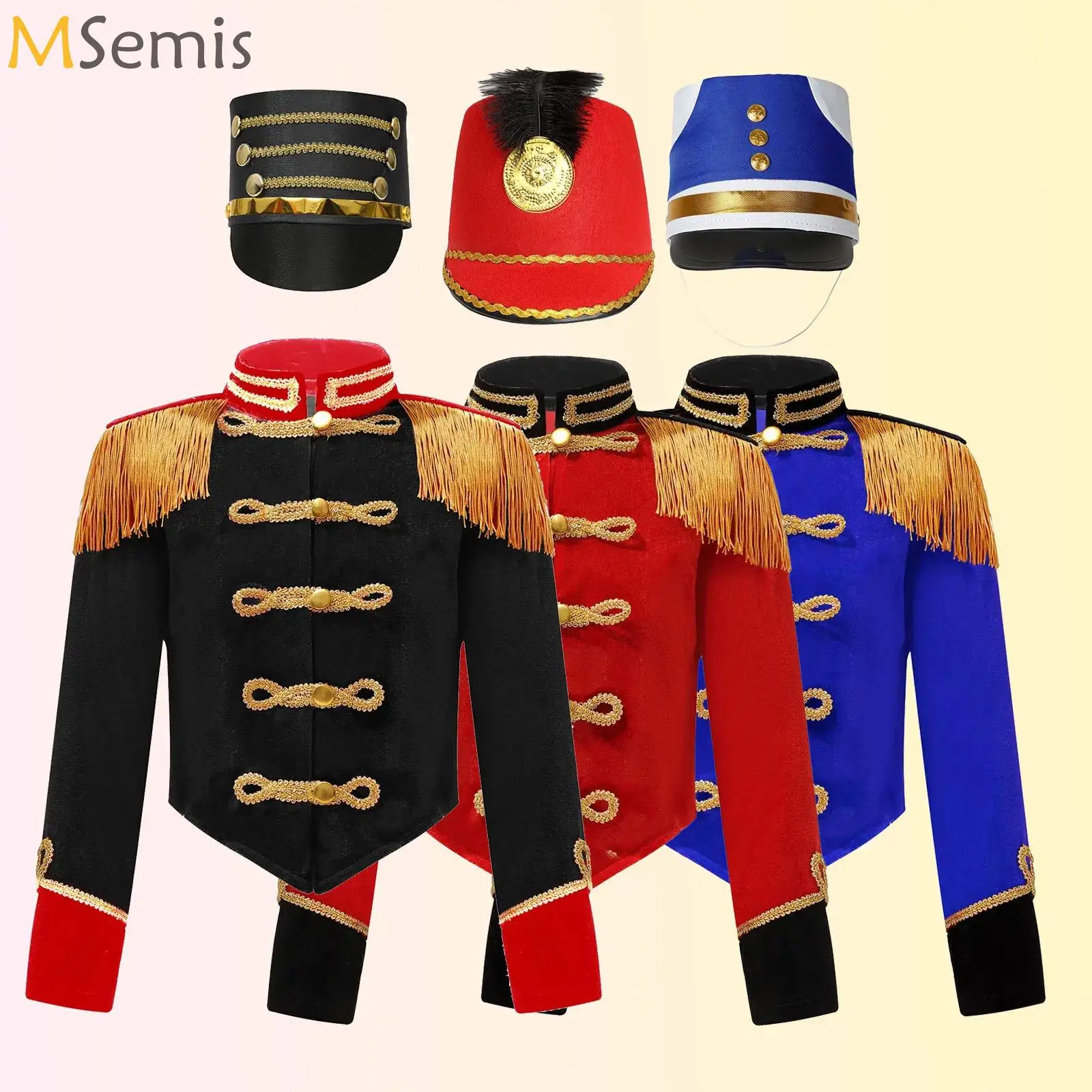 

Girl Boy Circus Ringmaster Costume Majorette Tassel Honor Guard Jacket Nutcrackers Halloween Carnival Lion Tamer Cosplay Clothes
