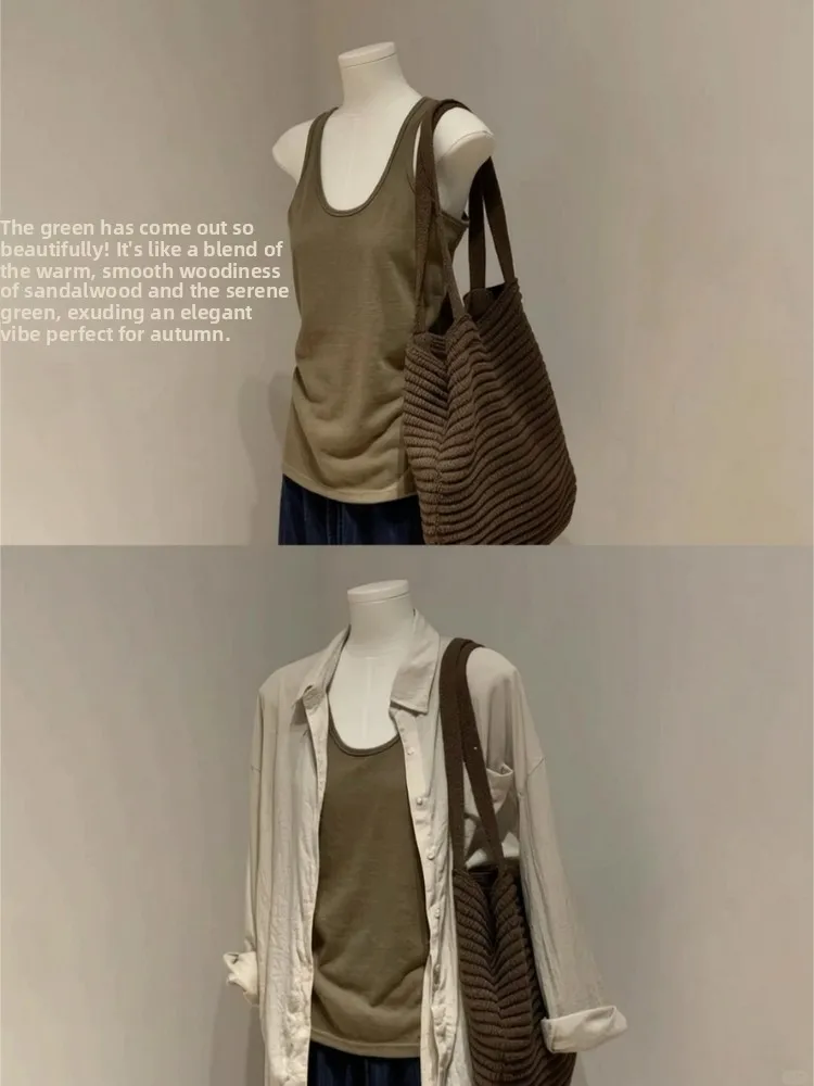 Quality beyond Words U-Neck Thin Elderly Man's Shirt Vest Women's Early Autumn Outerwear Commute Casual Top Breathable Polyes...