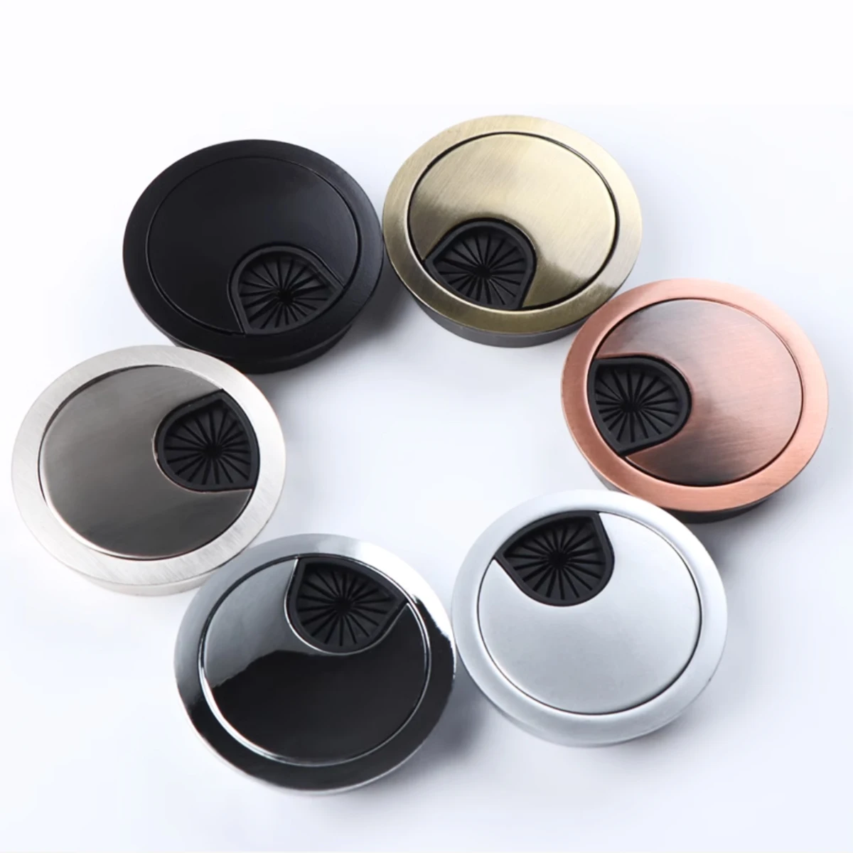 Zinc Alloy Wire Hole Cover able Hole Cover Cord Grommets Desk Wire Organizer for Office Furniture Cable Passing
