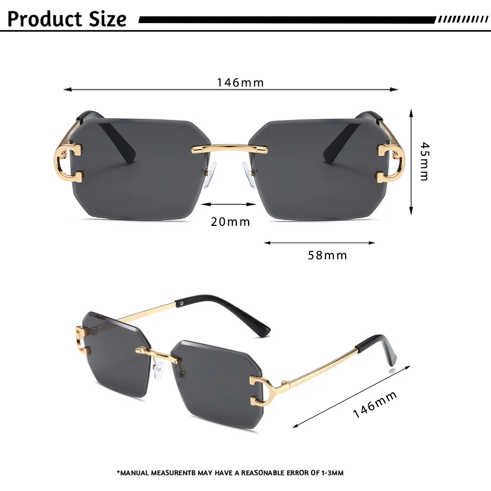 CATERSIDE-Óculos Poligonais Sem Fronteiras para Homens e Mulheres, Design de Marca de Moda, Lente Cortada, Óculos De Sol, Viagem Party Eyewear, Novo