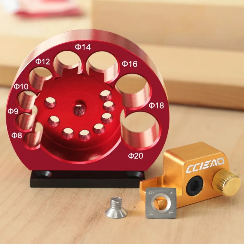 8-Holes Adjustable Dowel Maker Jig 8mm-20mm or Carbide Blades Woodworking Electric Drill Milling Dowel Round Rod Auxiliary Tool