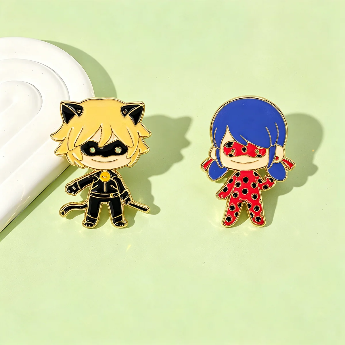 2Pcs/Set Anime Cartoon Character Enamel Brooch Cute Funny Metal Badge Backpack Lapel Pin Cosplay Jewelry Accessories Fan Gift image 3