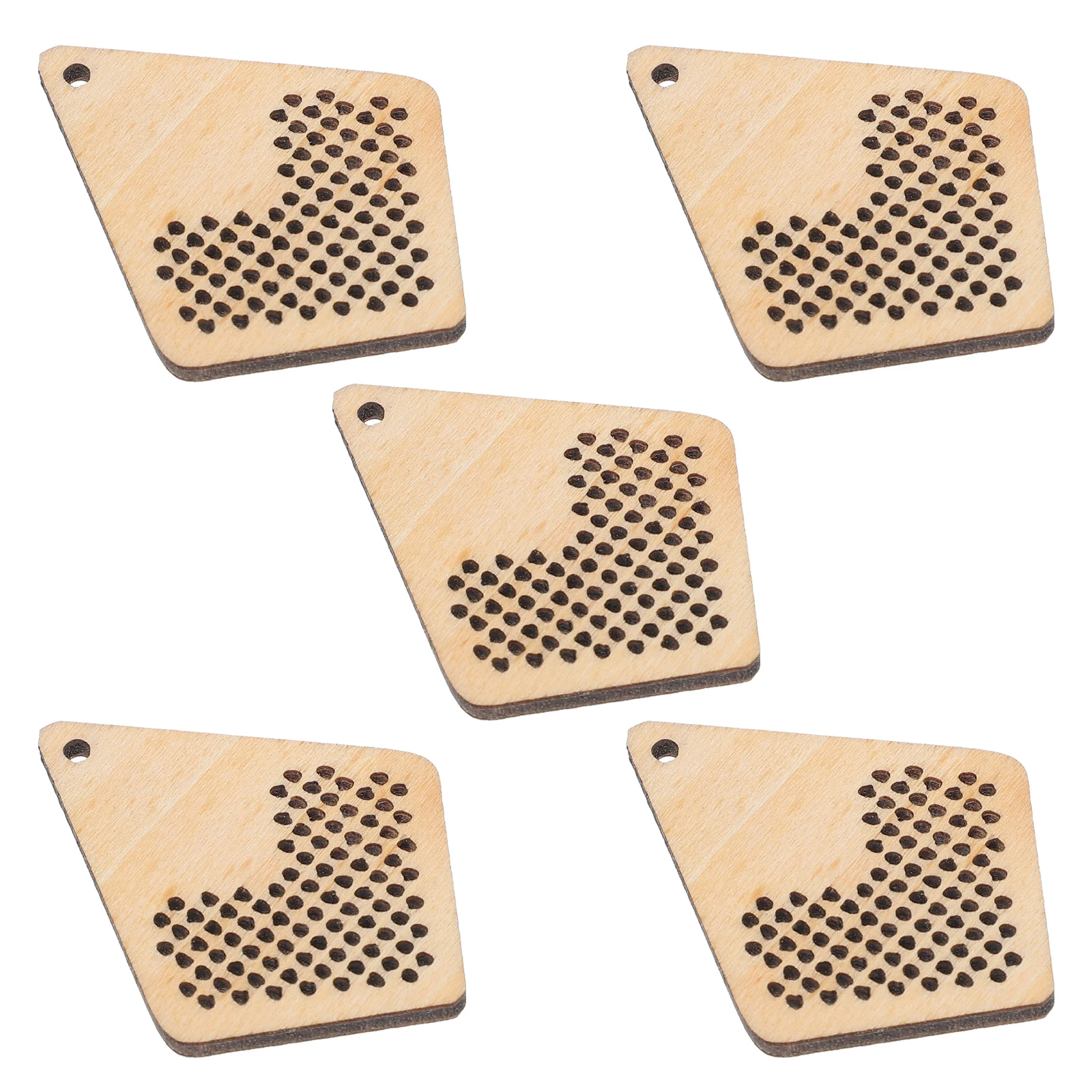 

5 Pcs Chips Mini Cross Stitch Wood Wooden for Crafts Suite Christmas Diy Painting Blank Embroidery Kit Beginners Slices