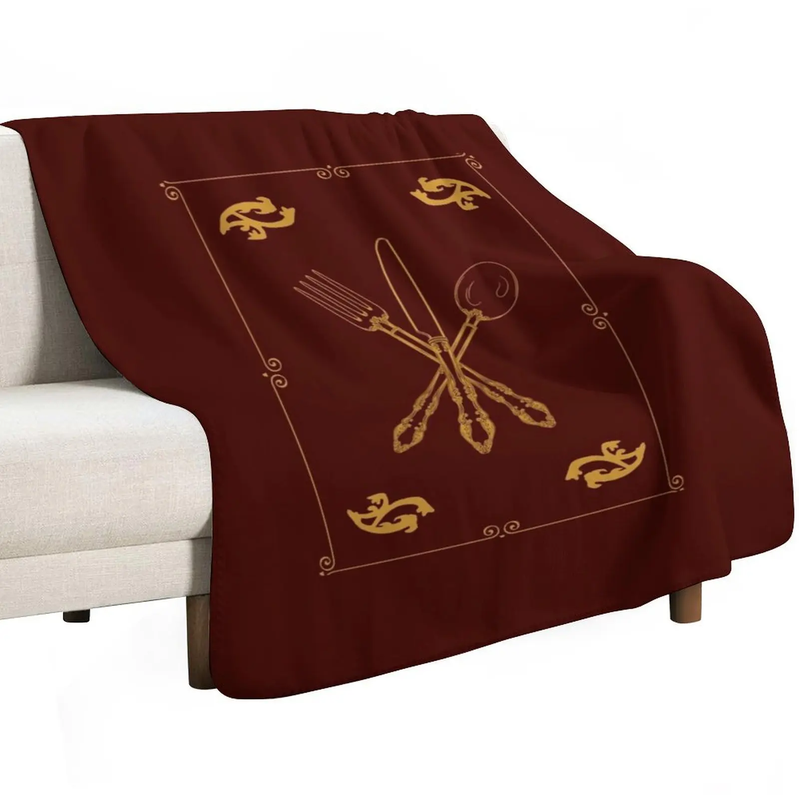 Just Add Magic Utensils Gold with Border Throw Blanket Thermal Single halloween Baby Furrys Kid'S Blankets