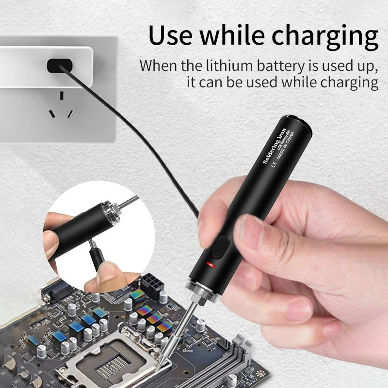 LUXIANZI 15W Wireless USB Soldering Iron Set Fast Melting Tin Rechargeable Battery Welding Electric Solder Pen Repair Tool